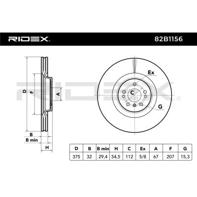 Bremsscheibe RIDEX 82B1156 82B1156 - foto 3