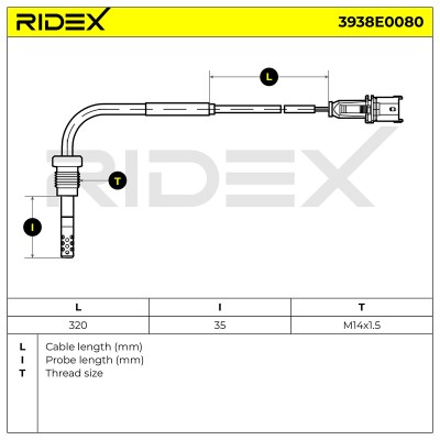 Abgastemperatursensor RIDEX 3938E0080 3938E0080 - foto 5