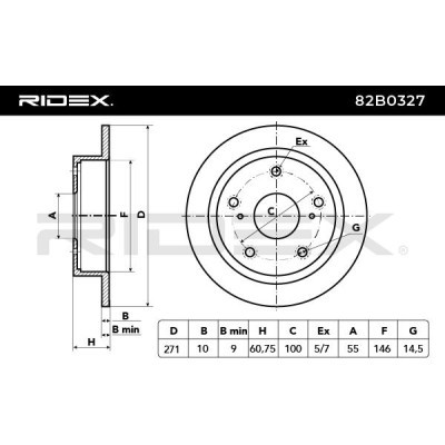 Bremsscheibe RIDEX 82B0327 82B0327 - foto 4