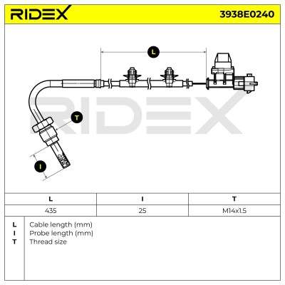 Abgastemperatursensor RIDEX 3938E0240 3938E0240 - foto 5