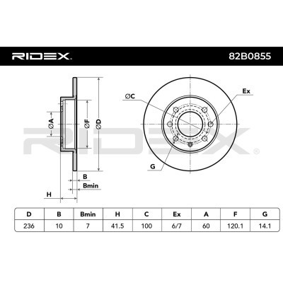 Bremsscheibe RIDEX 82B0855 82B0855 - foto 4