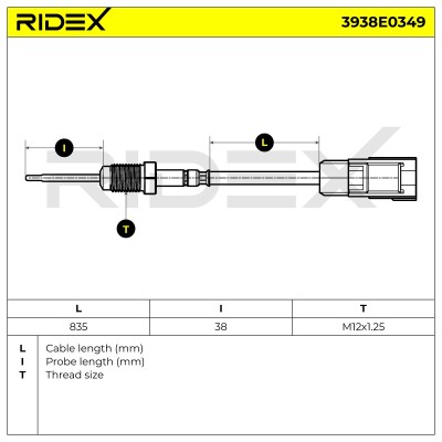 Abgastemperatursensor RIDEX 3938E0349 3938E0349 - foto 6