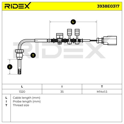 Abgastemperatursensor RIDEX 3938E0317 3938E0317 - foto 6
