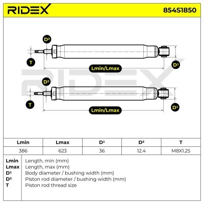 Stoßdämpfer RIDEX 854S1850 854S1850 - foto 5