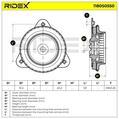 Stoßdämpferkissen Vorderachse RIDEX 1180S0550 1180S0550 - foto 5