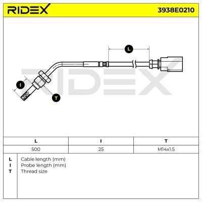 Abgastemperatursensor RIDEX 3938E0210 3938E0210 - foto 5