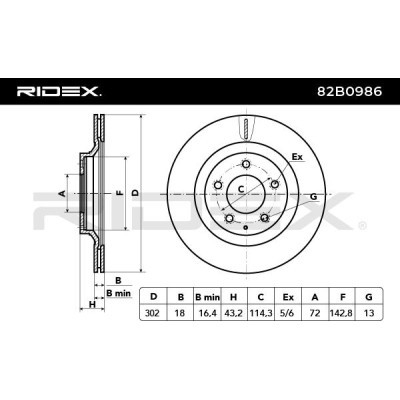 Bremsscheibe RIDEX 82B0986 82B0986 - foto 3