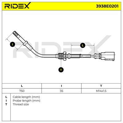 Abgastemperatursensor RIDEX 3938E0201 3938E0201 - foto 6