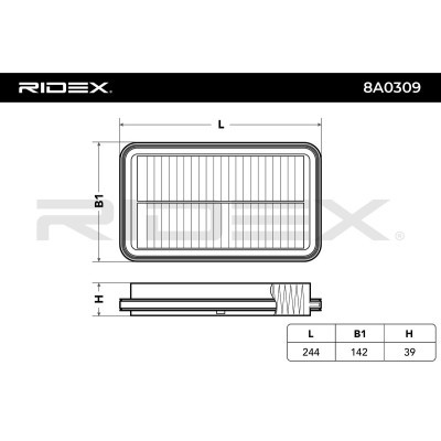 Luftfilter RIDEX 8A0309 8A0309 - foto 3