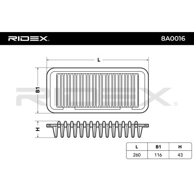 Luftfilter RIDEX 8A0016 8A0016 - foto 5