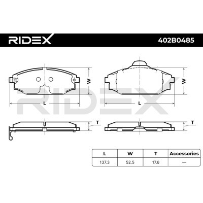 Bremsbeläge Satz RIDEX 402B0485 402B0485 - foto 4