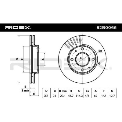 Bremsscheibe RIDEX 82B0066 82B0066 - foto 3