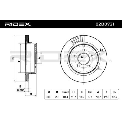 Bremsscheibe RIDEX 82B0721 82B0721 - foto 4