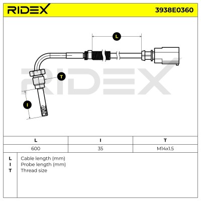 Abgastemperatursensor RIDEX 3938E0360 3938E0360 - foto 6
