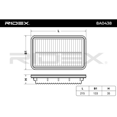 Luftfilter RIDEX 8A0438 8A0438 - foto 6