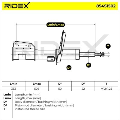 Stoßdämpfer RIDEX 854S1502 854S1502 - foto 3