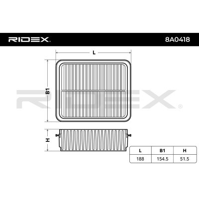 Luftfilter RIDEX 8A0418 8A0418 - foto 5