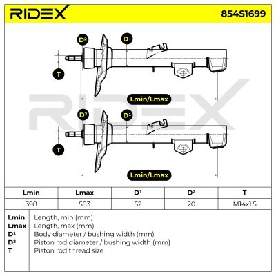 Stoßdämpfer RIDEX 854S1699 854S1699 - foto 7