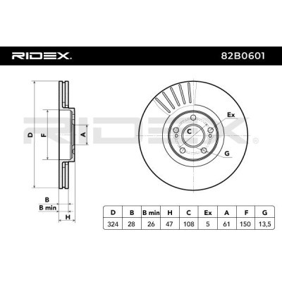 Bremsscheibe RIDEX 82B0601 82B0601 - foto 6