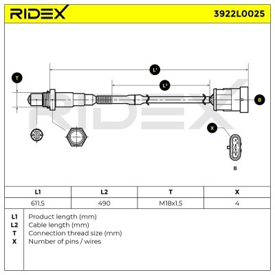 Lambdasonde RIDEX 3922L0025 3922L0025 - foto 7