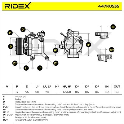 Kompressor, Klimaanlage DAIHATSU SIRION (M3) TERIOS 447K0535 - foto 7