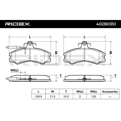 Bremsbeläge Satz RIDEX 402B0351 402B0351 - foto 9