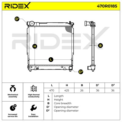 Kühler, Motorkühlung RIDEX 470R0185 470R0185 - foto 5