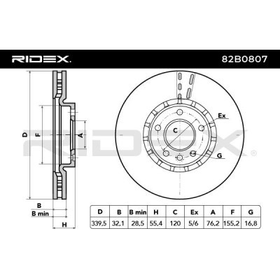 Bremsscheibe RIDEX 82B0807 82B0807 - foto 4