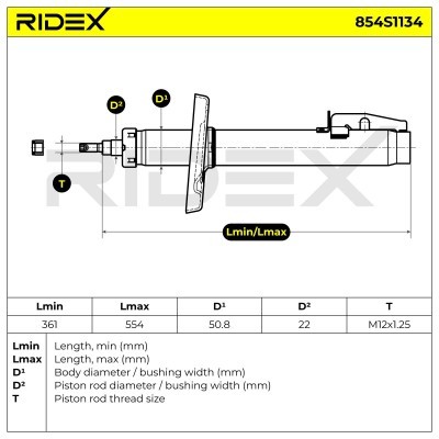 Stoßdämpfer RIDEX 854S1134 854S1134 - foto 8