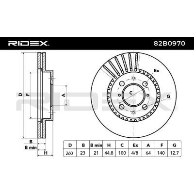 Bremsscheibe RIDEX 82B0970 82B0970 - foto 6