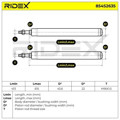 Stoßdämpfer RIDEX 854S2635 854S2635 - foto 5