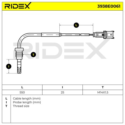 Abgastemperatursensor RIDEX 3938E0061 3938E0061 - foto 5