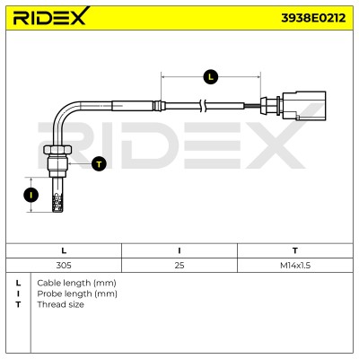 Abgastemperatursensor RIDEX 3938E0212 3938E0212 - foto 5