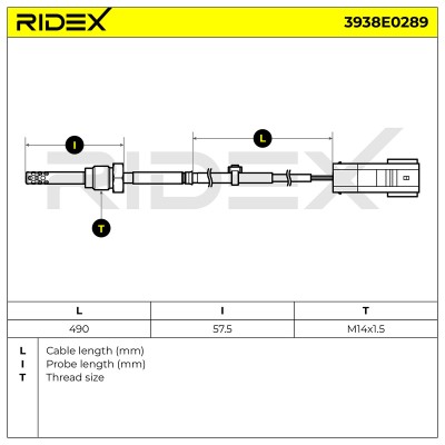 Abgastemperatursensor RIDEX 3938E0289 3938E0289 - foto 5