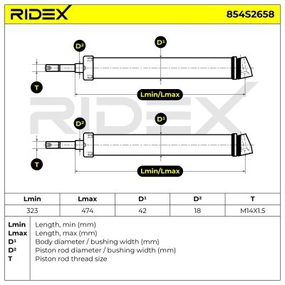Stoßdämpfer RIDEX 854S2658 854S2658 - foto 6