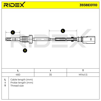 Abgastemperatursensor RIDEX 3938E0110 3938E0110 - foto 6