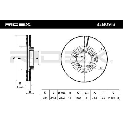 Bremsscheibe RIDEX 82B0913 82B0913 - foto 3