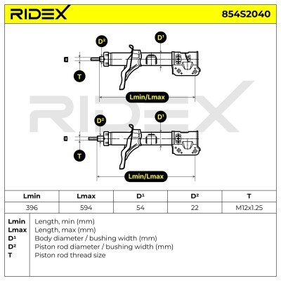 Stoßdämpfer RIDEX 854S2040 854S2040 - foto 4
