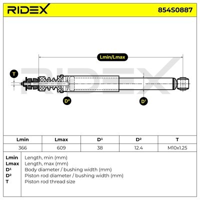 Stoßdämpfer RIDEX 854S0887 854S0887 - foto 8