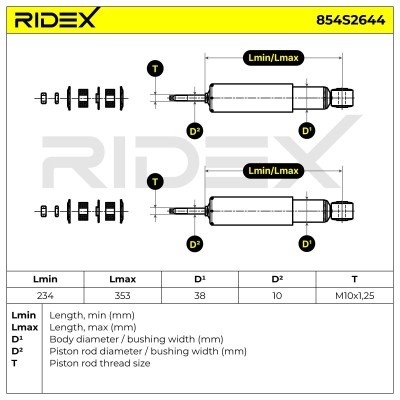 Stoßdämpfer RIDEX 854S2644 854S2644 - foto 5