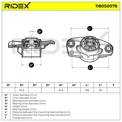 Stoßdämpferkissen Vorderachse RIDEX 1180S0078 1180S0078 - foto 5
