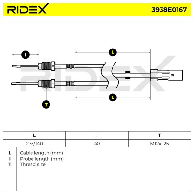 Abgastemperatursensor RIDEX 3938E0167 3938E0167 - foto 6