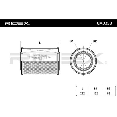Luftfilter RIDEX 8A0358 8A0358 - foto 3