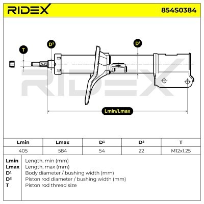 Stoßdämpfer RIDEX 854S0384 854S0384 - foto 7