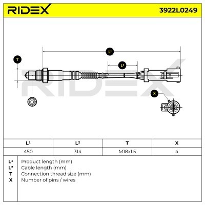 Lambdasonde RIDEX 3922L0249 3922L0249 - foto 6