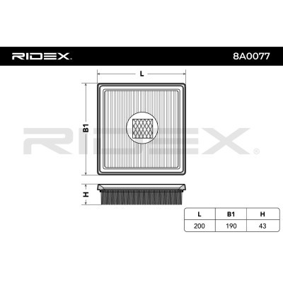 Luftfilter RIDEX 8A0077 8A0077 - foto 6