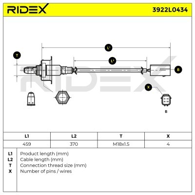 Lambdasonde RIDEX 3922L0434 3922L0434 - foto 6