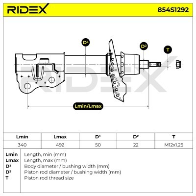 Stoßdämpfer RIDEX 854S1292 854S1292 - foto 7