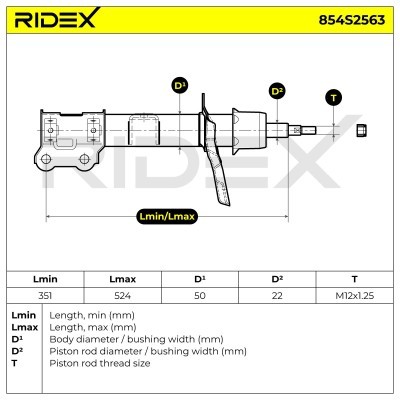 Stoßdämpfer RIDEX 854S2563 854S2563 - foto 8