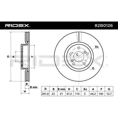 Bremsscheibe RIDEX 82B0126 82B0126 - foto 5